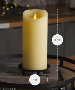 Ivory Flameless Candle Pillar -Scallop Top - 4