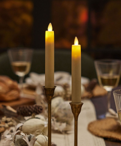 Ivory Flameless Candle Tapers - Flat Top - 6.75