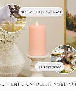 Chalky Linen Mellow Peach Flameless Candle Pillar