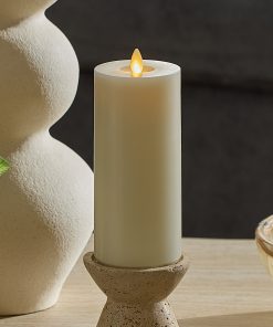 Pearl Ivory Rechargeable Wick To Flame Flameless Candle Pillar