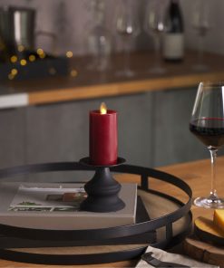Burgundy Flameless Candle Slim Pillar