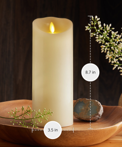 Ivory Flameless Candle Pillar - Scallop Top - 3.5