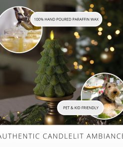 Chalky Green Holiday Tree Flameless Candle