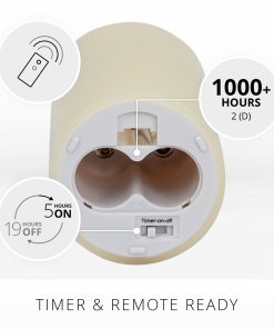 Ivory Flameless Candle Pillar - Scallop Top - 3.5