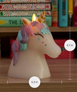 White Color Changing Flameless Candle Unicorn with Remote