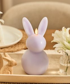 Gentle Lavender Flameless Candle Easter Bunny Rabbit