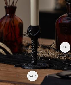 Black Wrought Iron Snake Taper Holder