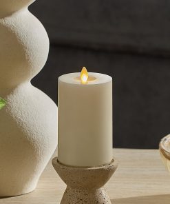 Pearl Ivory Rechargeable Wick To Flame Flameless Candle Pillar