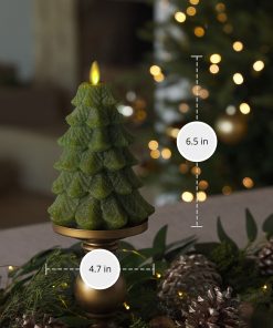 Chalky Green Holiday Tree Flameless Candle