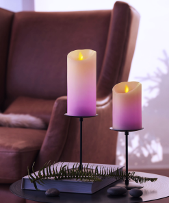 Flameless Color Changing Candle Pillar with Remote - Scallop Top - 3" Width