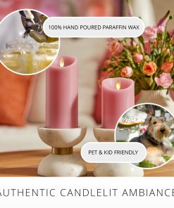 Blooming Mauve Scallop Flameless Candle Pillar