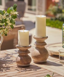 Pearl Ivory Outdoor Flameless Candle Pillar - Melted Top - 3.25" Width