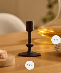 Black Wrought Iron Modern Taper Holders