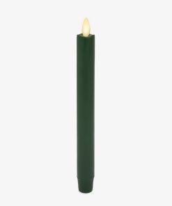 Holiday Green Flameless Candle Taper