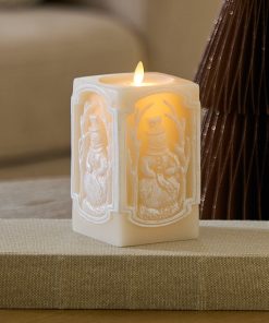 White Swan Snowman Vignette Flameless Candle