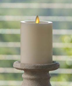 Pearl Ivory Flameless Candle Pillar - Recessed Top