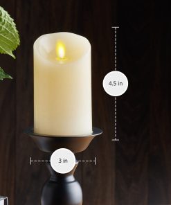 Ivory Flameless Candle Pillar - Scallop Top - 3