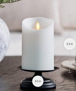 Dazzling White Glitter Flameless Candle Pillars