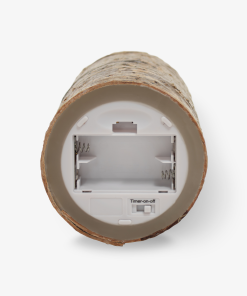 Real Birch Wood Flameless Candle Pillar - Recessed Top - 3.5
