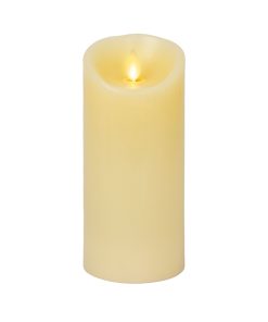 Ivory Flameless Candle Pillar - Scallop Top - 3