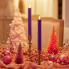 Purple Flameless Candle Tapers - Set of 2