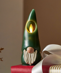Green Flameless Candle Gnome