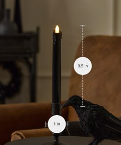 Glitter Black Wax Drip Flameless Candle Taper