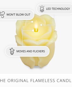 Lemon Chiffon Flameless Candle Rose Bud
