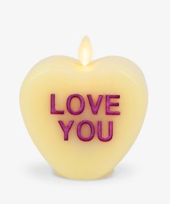 Lemon Chiffon Flameless Candle Candy Heart 