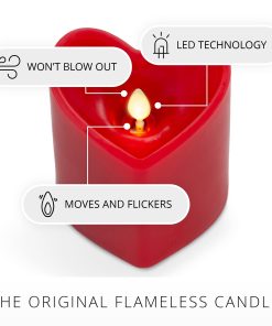 True Red Flameless Candle Heart Pillar