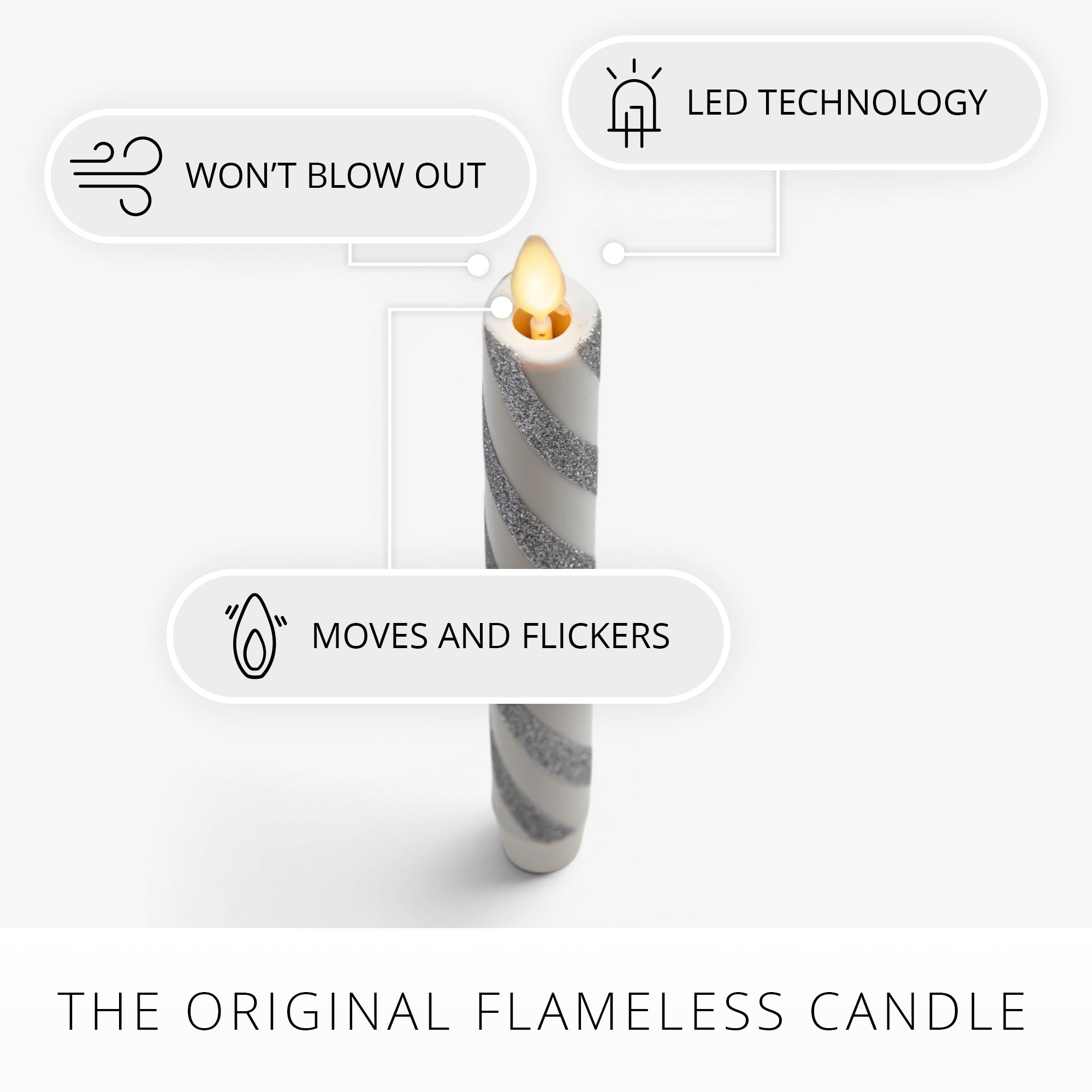 sm-image-a0fb38989bec753dbfc605c2 Brilliant Silver Candy Cane Glitter Flameless Candle Taper