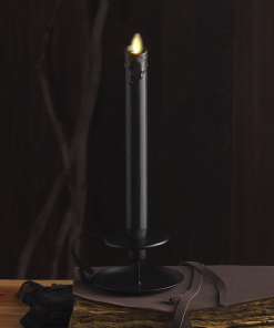 Black Wax Drip Flameless Candle Taper