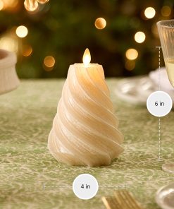White Swan Glitter Swirl Flameless Candle Tree