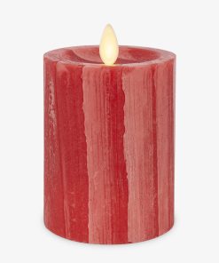 Holiday Red Selenite Flameless Candle Pillar