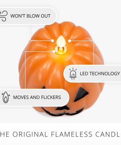 Russet Orange Flameless Candle Jack-o-lantern