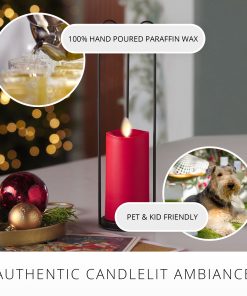 Bow Lantern and True Red Outdoor Flameless Candle