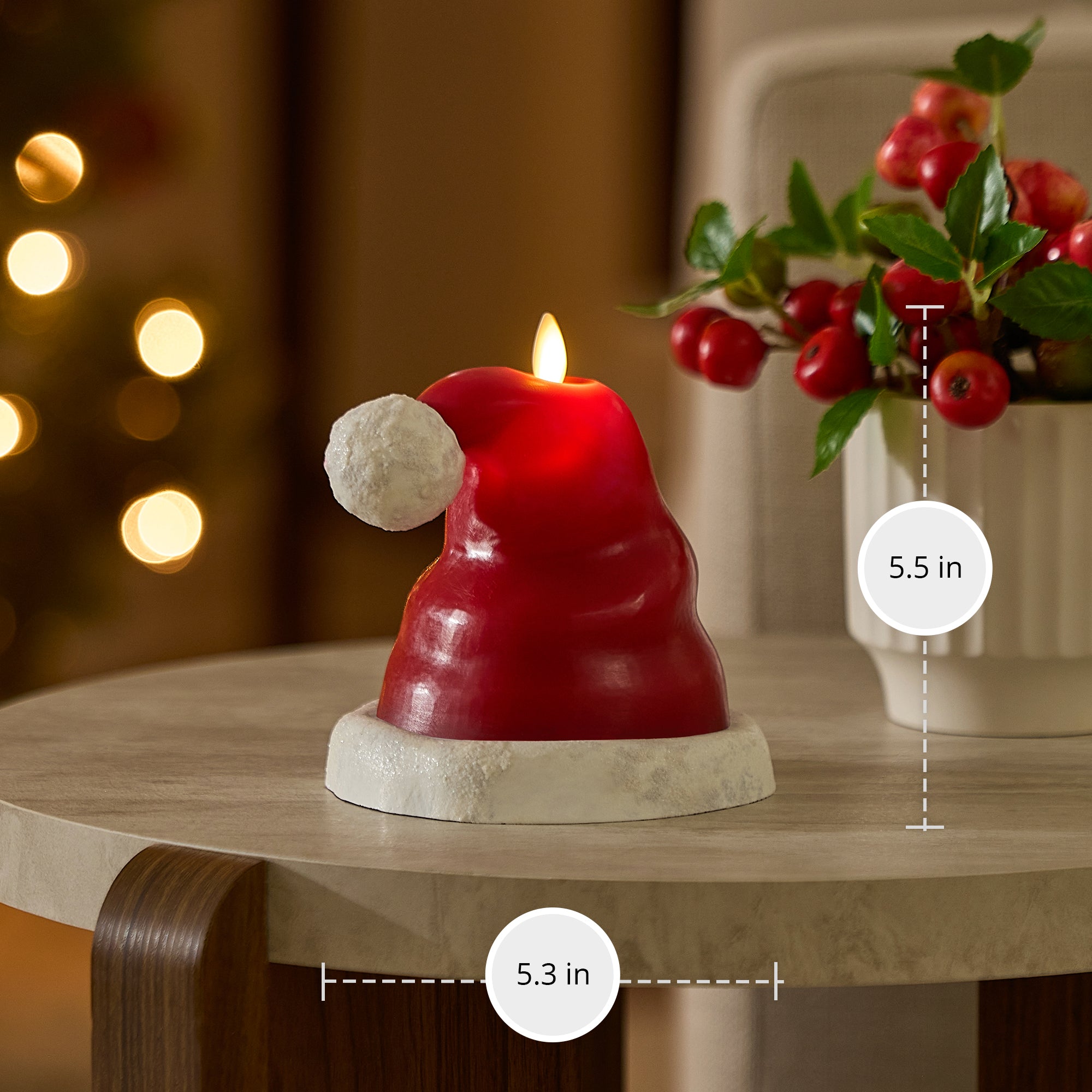sm-image-a52482d1e55b859c435a163f Holiday Red Santa Hat Flameless Candle