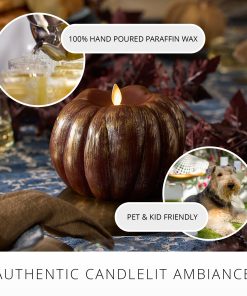 Metallic Cappuccino Flameless Candle Pumpkin