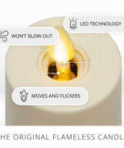 Pearl Ivory Flameless Candle Tealights - Flat Top - Set of 2