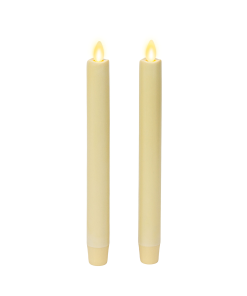Ivory Flameless Candle Tapers - Melted Top - 9.5