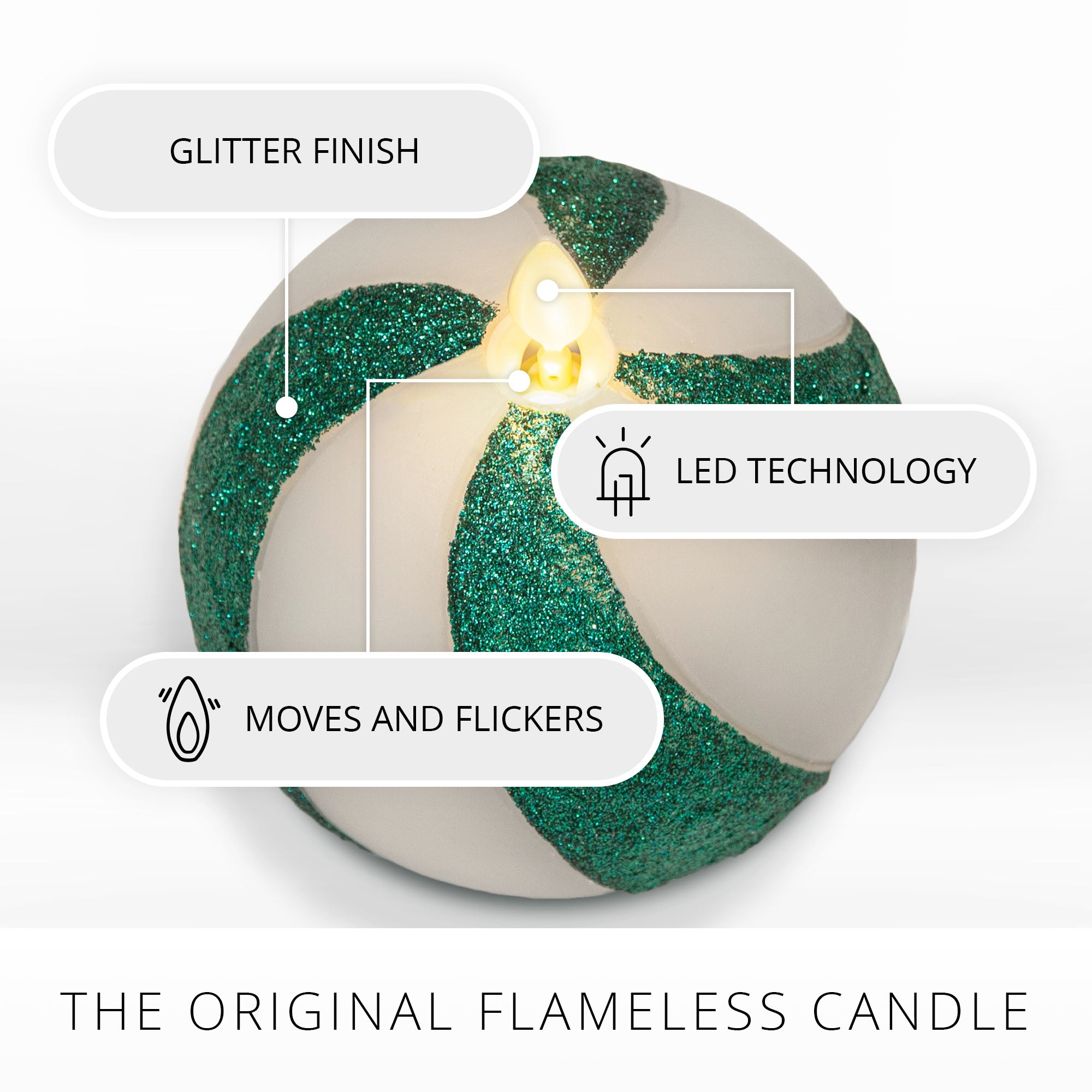 sm-image-a656c001213ef153e0e3a340 Green Candy Cane Glitter Stripe Flameless Candle Sphere