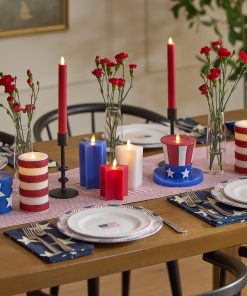 Red, White & Blue Flameless Candle Patriotic Hat