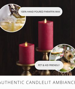 Chalky Red Flameless Candle Pillar
