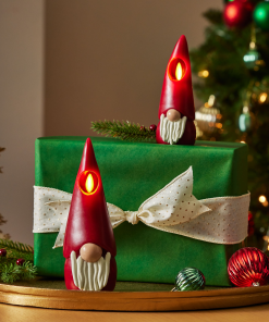 Red Flameless Candle Gnome