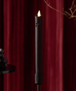 Black Wax Drip Flameless Candle Taper