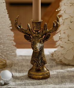Brass Reindeer Taper Holder