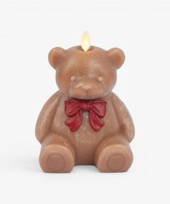 Warm Biscuit Holiday Teddy Bear Flameless Candle