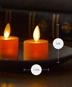 Set of 2 Russet Orange Flameless Candle Tealights