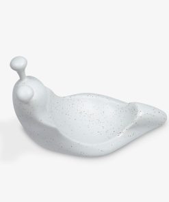 White Speckled Ceramic Snail Candle Holder for Spring Flameless Candle Spheres