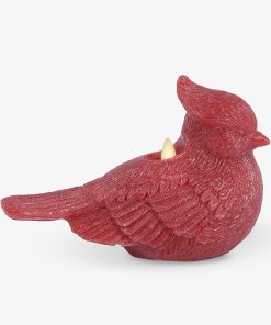 Holiday Red Glitter Flameless Candle Cardinal